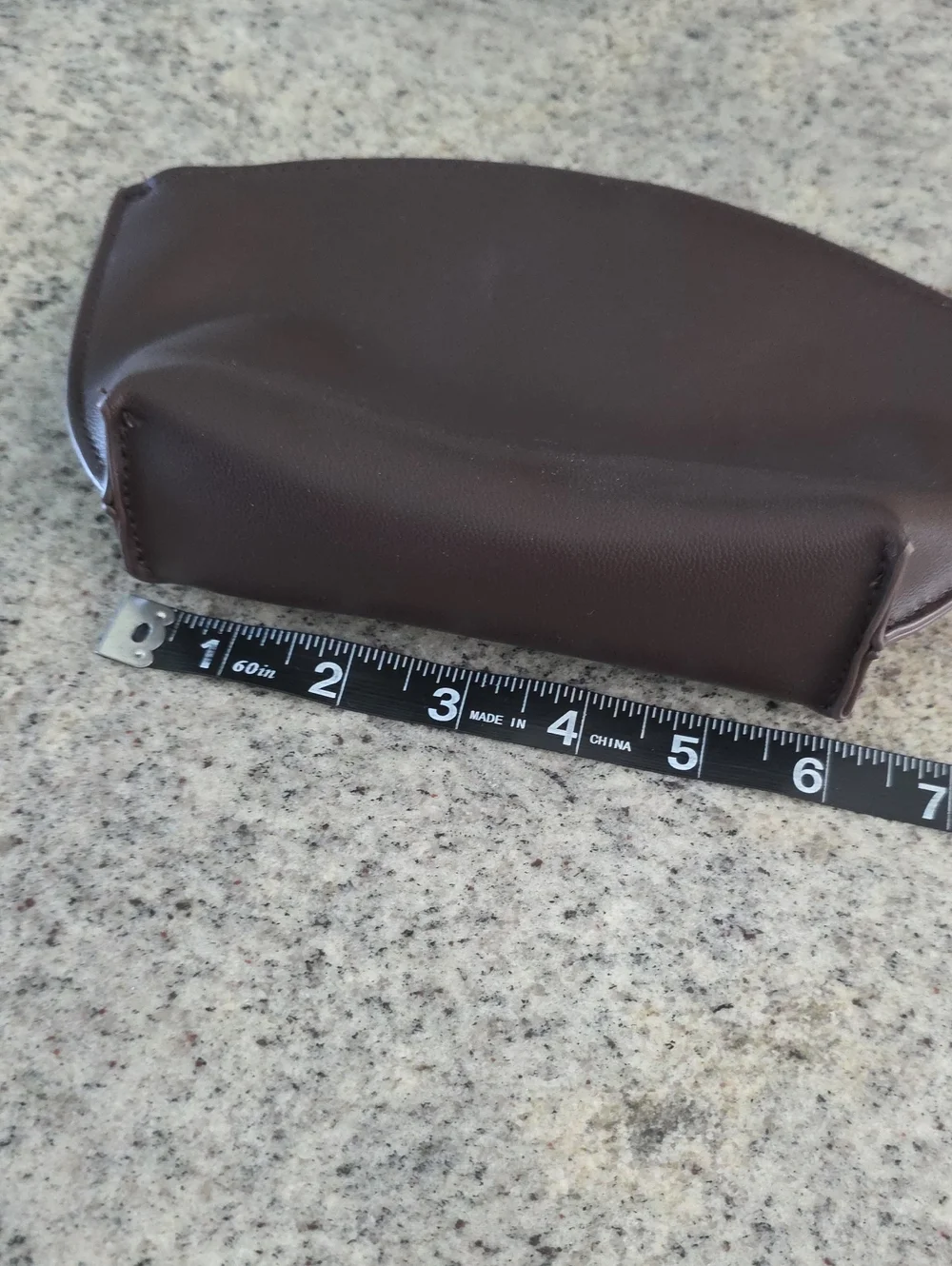 Anne Klein Chocolate Brown Faux Leather Wristlet Clutch with Gold Logo